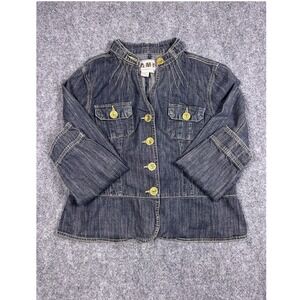 AMI Denim Jacket Women Medium Blue Gold Buttons Vintage y2k Cropped